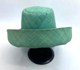 Raffia Curve Brim Hat Standard Brim in Seafoam Madagascan