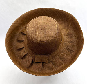 Raffia Curve Brim Hat Standard Brim in Tan Madagascan