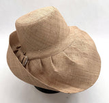Raffia Curve Brim Hat Standard Brim in Taupe Madagascan