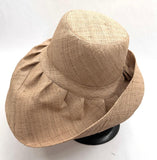Raffia Curve Brim Hat Standard Brim in Taupe Madagascan