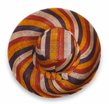 Raffia Curve Brim Hat Standard Brim in Butterscotch Madagascan