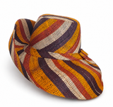 Raffia Curve Brim Hat Standard Brim in Butterscotch Madagascan