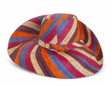 Raffia Curve Brim Hat Standard Brim in Candy Cane Madagascan