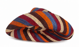 Raffia Curve Brim Hat Standard Brim in Candy Cane Madagascan