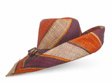 Raffia Curve Brim Hat Standard Brim in Chocolate Box Madagascan
