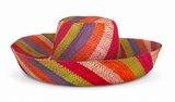 Raffia Curve Brim Hat Standard Brim in Fruit Salad Madagascan