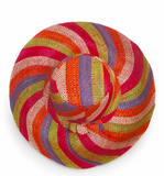 Raffia Curve Brim Hat Standard Brim in Fruit Salad Madagascan