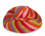 Raffia Curve Brim Hat Standard Brim in Fruit Salad Madagascan