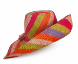 Raffia Curve Brim Hat Standard Brim in Fruit Salad Madagascan