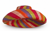 Raffia Curve Brim Hat Standard Brim in Fruit Salad Madagascan