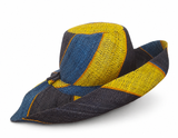Raffia Curve Brim Hat Standard Brim in Gum Drops Madagascan