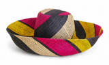 Raffia Curve Brim Hat Standard Brim in Liquorice Allsorts Madagascan