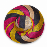 Raffia Curve Brim Hat Standard Brim in Liquorice Allsorts Madagascan