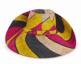 Raffia Curve Brim Hat Standard Brim in Liquorice Allsorts Madagascan