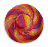 Raffia Curve Brim Hat Standard Brim in Lollipop Madagascan