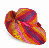 Raffia Curve Brim Hat Standard Brim in Lollipop Madagascan