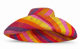 Raffia Curve Brim Hat Standard Brim in Lollipop Madagascan