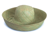 Raffia Curve Brim Hat Standard Brim in Pale Green Madagascan