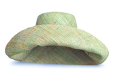 Raffia Curve Brim Hat Standard Brim in Pale Green Madagascan