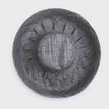 Raffia Curve Brim Hat Standard Brim in Pewter Grey Madagascan