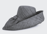 Raffia Curve Brim Hat Standard Brim in Pewter Grey Madagascan