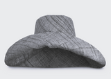 Raffia Curve Brim Hat Standard Brim in Pewter Grey Madagascan