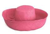 Raffia Curve Brim Hat Standard Brim in Rose Pink Madagascan