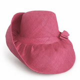 Raffia Curve Brim Hat Standard Brim in Rose Pink Madagascan