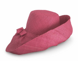 Raffia Curve Brim Hat Standard Brim in Rose Pink Madagascan