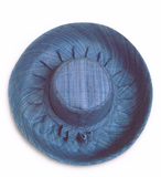 Raffia Curve Brim Hat Standard Brim in Ruddy Blue Madagascan