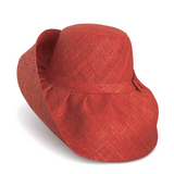Raffia Curve Brim Hat Standard Brim in Rust Madagascan