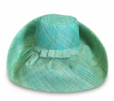 Raffia Curve Brim Hat Standard Brim in Seafoam Madagascan