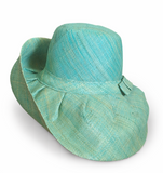 Raffia Curve Brim Hat Standard Brim in Seafoam Madagascan