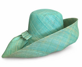 Raffia Curve Brim Hat Standard Brim in Seafoam Madagascan