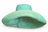 Raffia Curve Brim Hat Standard Brim in Seafoam Madagascan