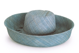 Raffia Curve Brim Hat Standard Brim in Sky Blue Madagascan