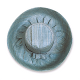 Raffia Curve Brim Hat Standard Brim in Sky Blue Madagascan