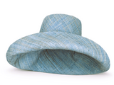 Raffia Curve Brim Hat Standard Brim in Sky Blue Madagascan