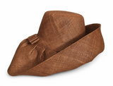 Raffia Curve Brim Hat Standard Brim in Tan Madagascan