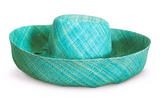 Raffia Curve Brim Hat Standard Brim in Tiffany Blue Madagascan