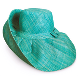 Raffia Curve Brim Hat Standard Brim in Tiffany Blue Madagascan