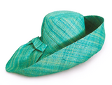 Raffia Curve Brim Hat Standard Brim in Tiffany Blue Madagascan