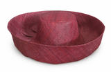 Raffia Curve Brim Hat Standard Brim in Wine Madagascan