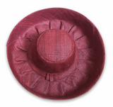 Raffia Curve Brim Hat Standard Brim in Wine Madagascan
