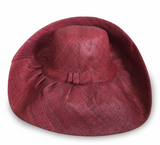 Raffia Curve Brim Hat Standard Brim in Wine Madagascan