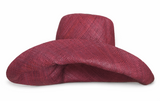 Raffia Curve Brim Hat Standard Brim in Wine Madagascan