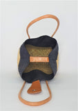 Raffia Handbag Basket Black and Natural Small