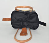 Raffia Handbag Basket Black and Natural Small