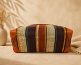 Raffia Striped Handbag Large in Chocolate Box Madagascan