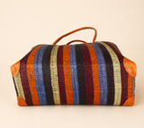 Raffia Striped Handbag Large in Candy Cane Madagascan